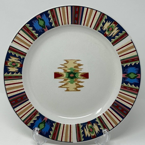 Tienshan Dinner Plate TIE22 Stoneware Southwestern 10 1/2" Set of 5 Vintage - Picture 3 of 13